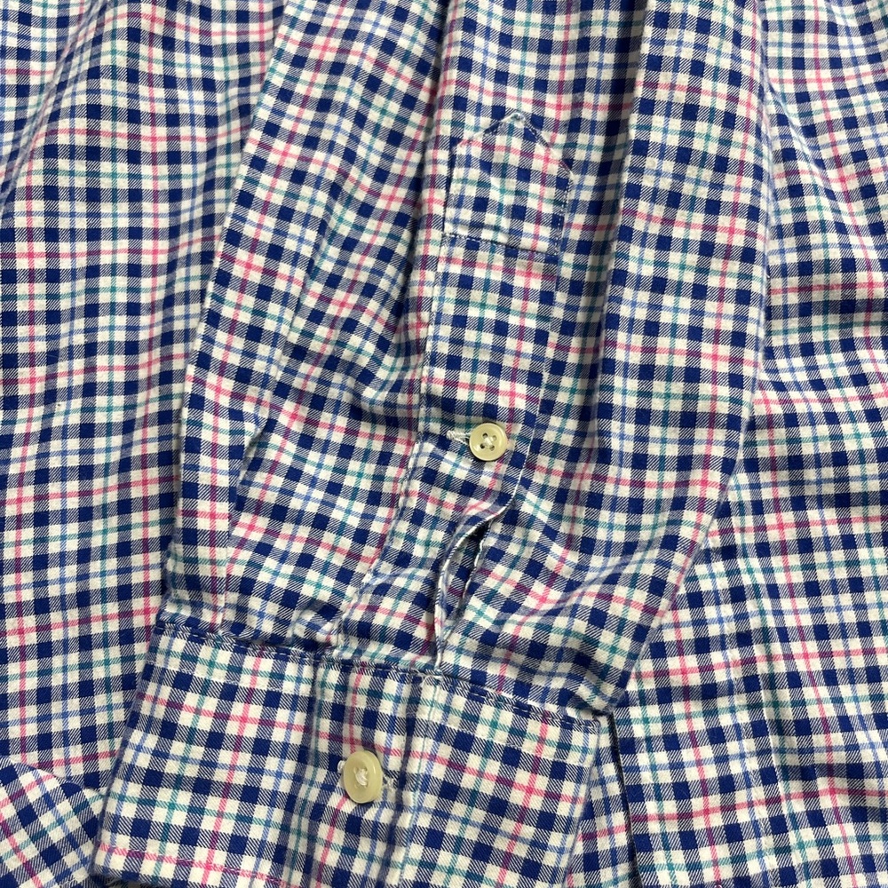 Imperfect Polo Ralph Lauren Plaid Men's Shirt 100% cotton 2XB Big long‎ sleeved - Picture 6 of 13